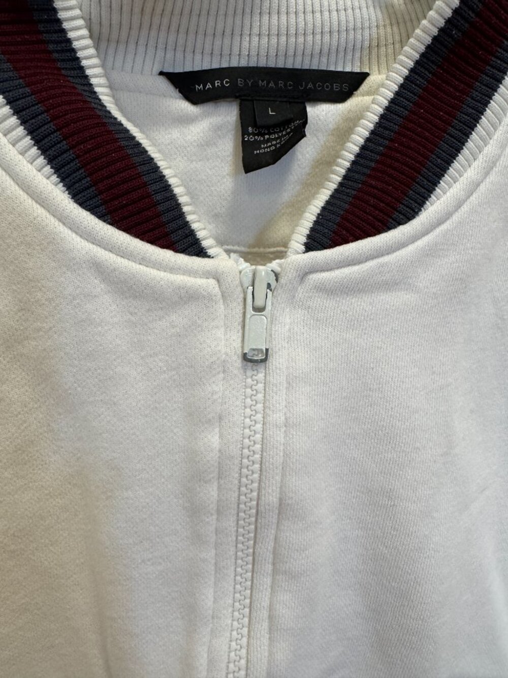 Marc by Marc Jacobs Men's White Zipper Sweater- Size Large - Picture 4 of 5